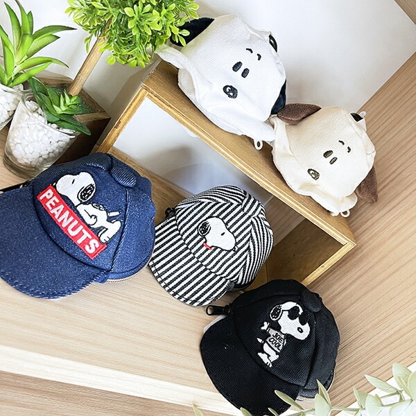 スヌーピー キャップポーチ ブラック SNOOPY