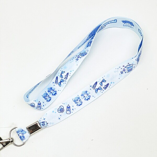 サンリオ マイメロディ＆クロミ 幅広ネックストラップ MU DOLLY MIX ライトブルー Sanrio
