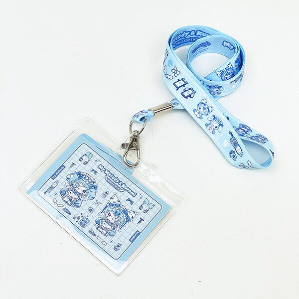 サンリオ マイメロディ＆クロミ 幅広ネックストラップ MU DOLLY MIX ブルー Sanrio