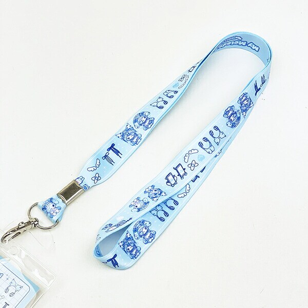 サンリオ マイメロディ＆クロミ 幅広ネックストラップ MU DOLLY MIX ブルー Sanrio