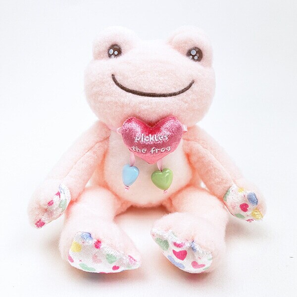 かえるのピクルス スマイルハート ビーンドール ぬいぐるみ ピンク