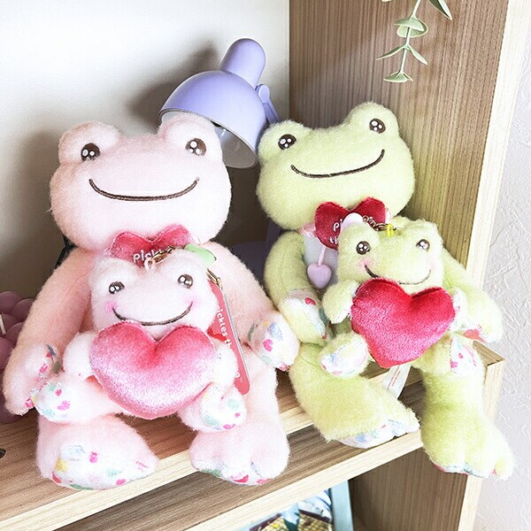 かえるのピクルス スマイルハート ビーンドール ぬいぐるみ ピンク