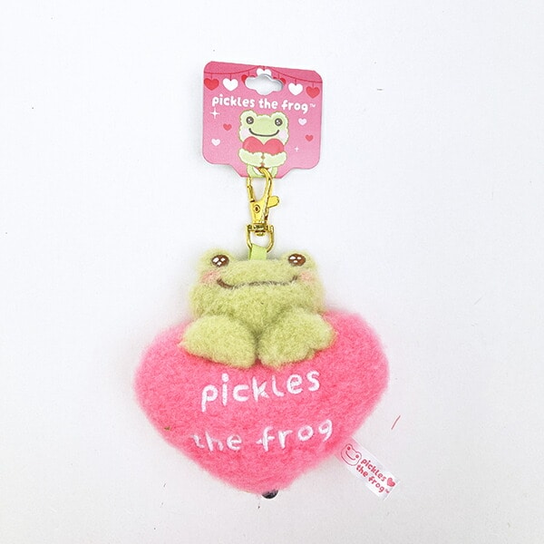かえるのピクルス スマイルハート ぬいぐるみリール キーホルダー