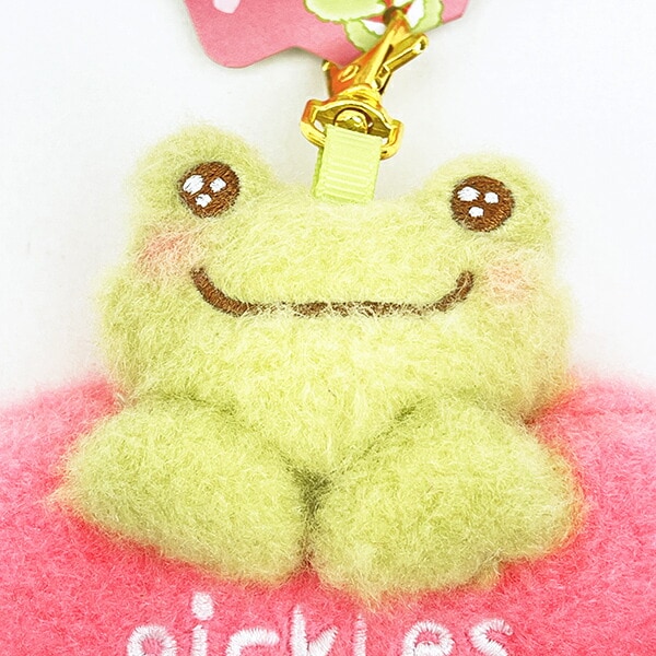 かえるのピクルス スマイルハート ぬいぐるみリール キーホルダー