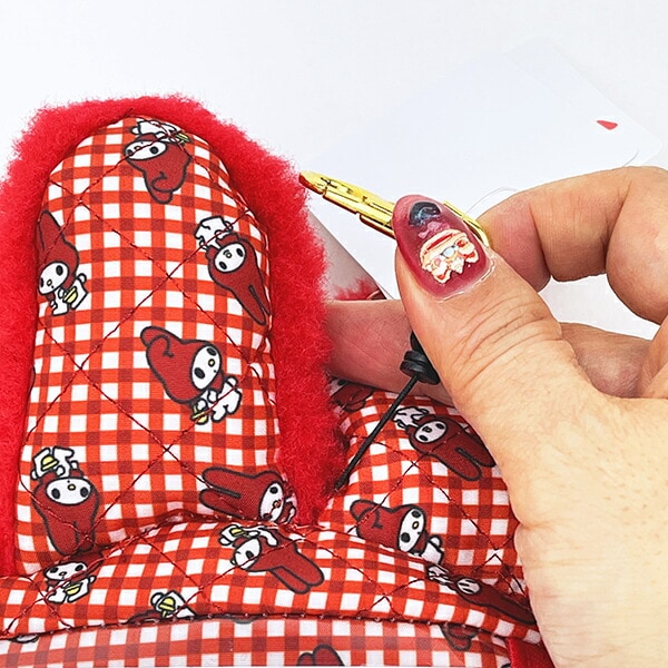 サンリオ マイメロディ フェイスパスケース 赤チェック ICカードケース sanrio