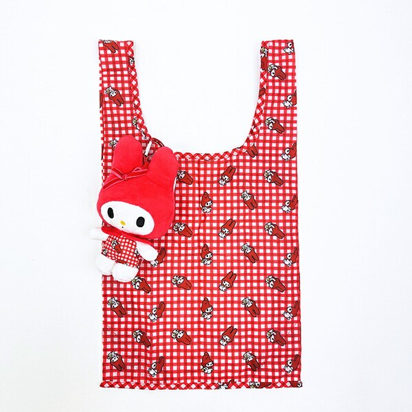 サンリオ マイメロディ 赤チェック ぬいぐるみエコバッグ Sanrio