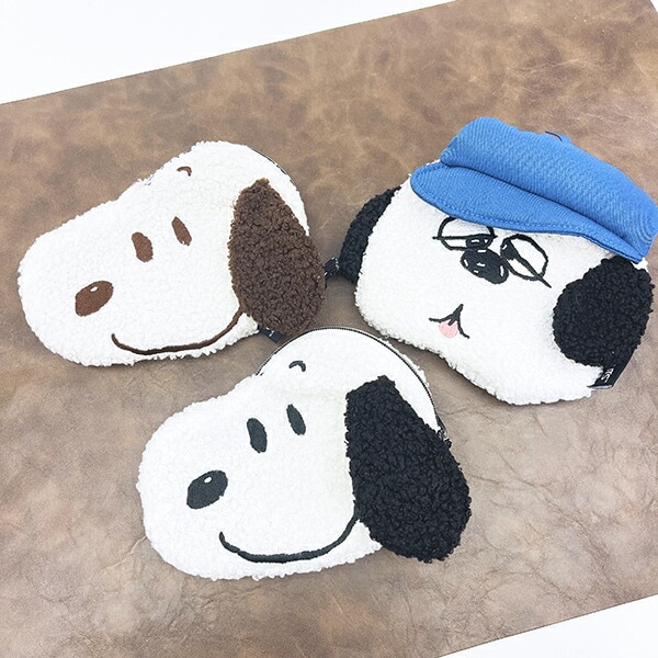 スヌーピー ダイカットフェイスポーチ モカ SNOOPY