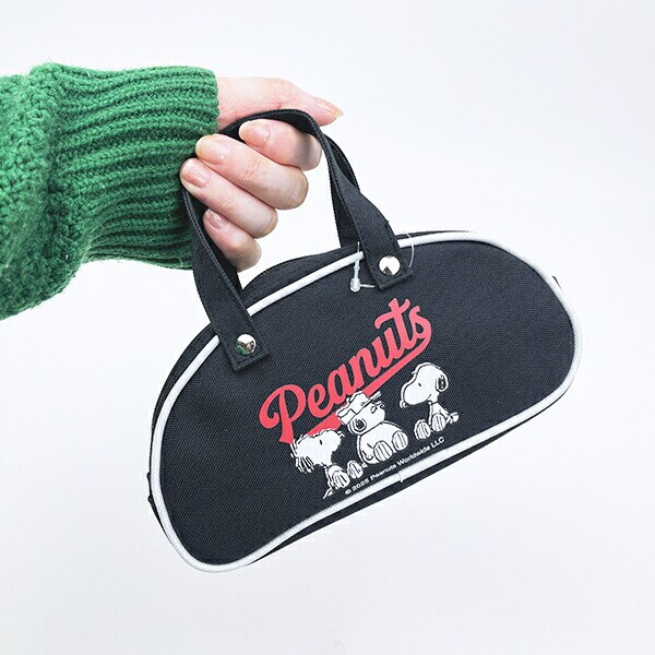 スヌーピー レトロバッグポーチ ブラック SNOOPY
