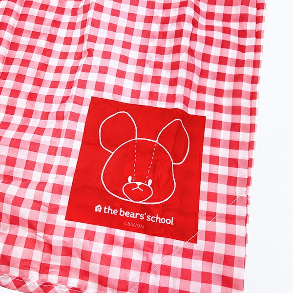 くまのがっこう ギンガムガムチェック ぬいぐるみエコバッグ レッド