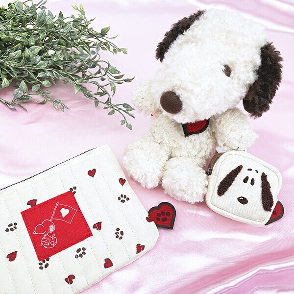 スヌーピー 足跡ハート ぬいぐるみ(S) SNOOPY