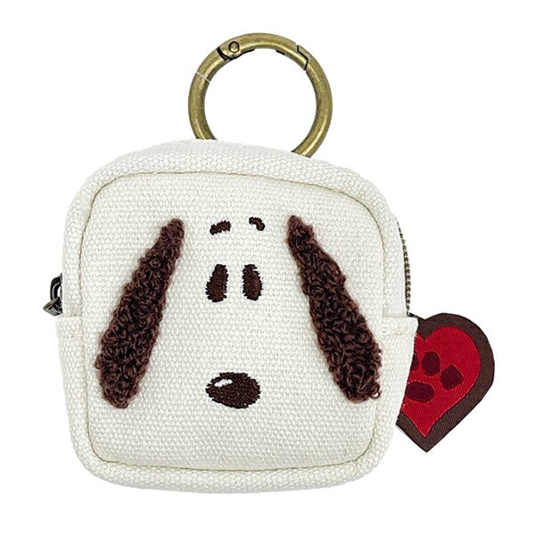 スヌーピー 足跡ハート カラビナミニポーチ SNOOPY
