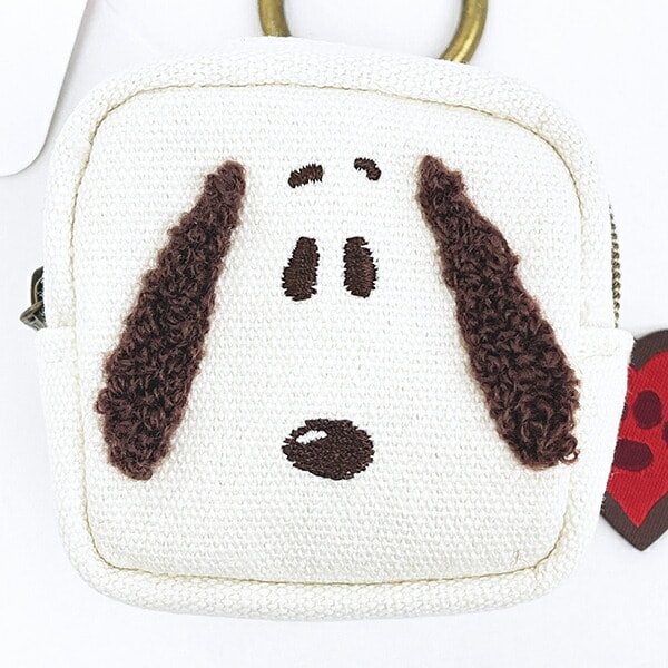 スヌーピー 足跡ハート カラビナミニポーチ SNOOPY