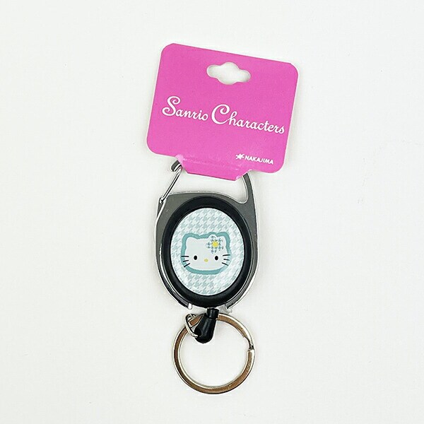 サンリオ ハローキティ メタルリール カオハナ グリーン キーホルダー Sanrio