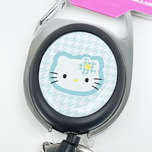 サンリオ ハローキティ メタルリール カオハナ グリーン キーホルダー Sanrio