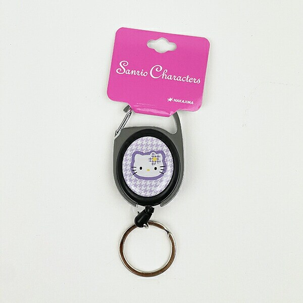 サンリオ ハローキティ メタルリール カオハナ パープル キーホルダー Sanrio