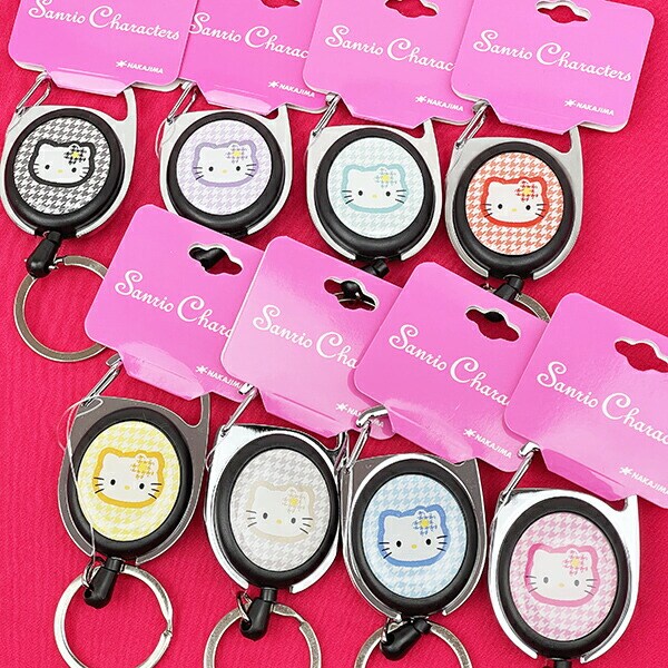サンリオ ハローキティ メタルリール カオハナ パープル キーホルダー Sanrio