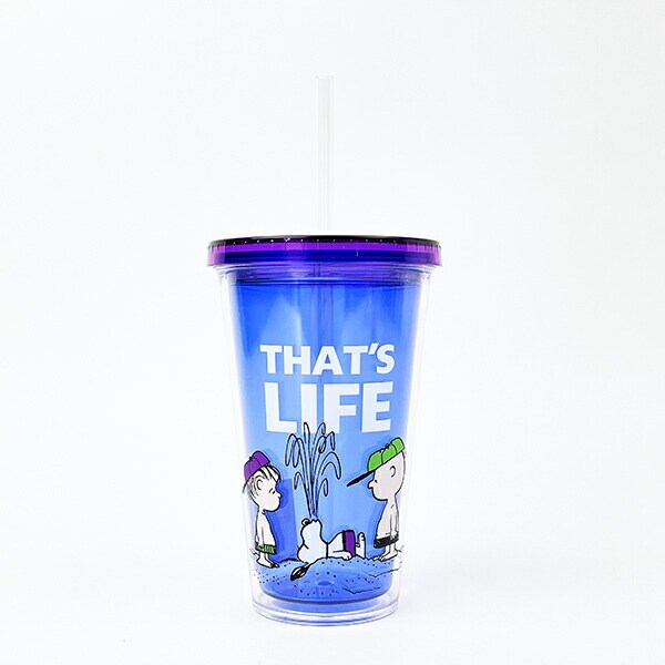 スヌーピー ストロータンブラー (ブルー) コップ ランチ SNOOPY