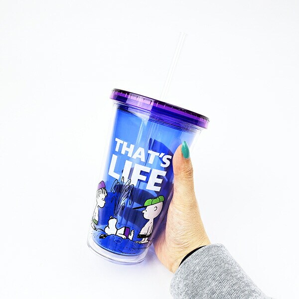 スヌーピー ストロータンブラー (ブルー) コップ ランチ SNOOPY