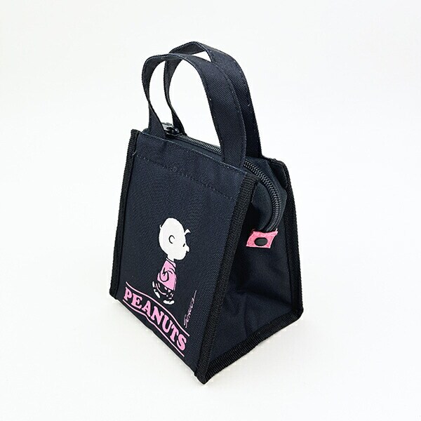 スヌーピー チャーリーブラウン スクエアランチバッグ(SS) ブラック SNOOPY