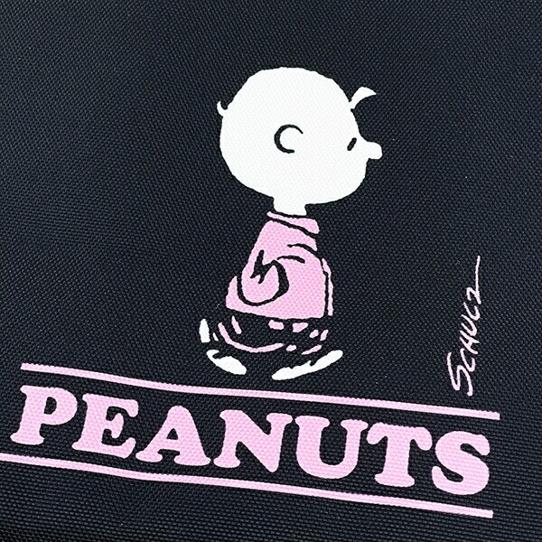 スヌーピー チャーリーブラウン スクエアランチバッグ(M) ブラック SNOOPY