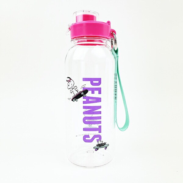 スヌーピー ストラップ付きドリンクホルダー(L) クリア ランチ 水筒 SNOOPY