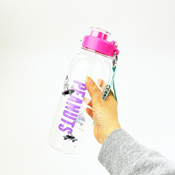 スヌーピー ストラップ付きドリンクホルダー(L) クリア ランチ 水筒 SNOOPY