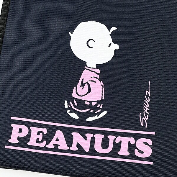 スヌーピー チャーリーブラウン スクエアランチバッグ(L) ブラック SNOOPY