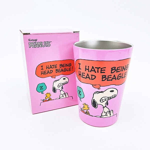 スヌーピー ステンレスタンブラー ピンク コップ SNOOPY