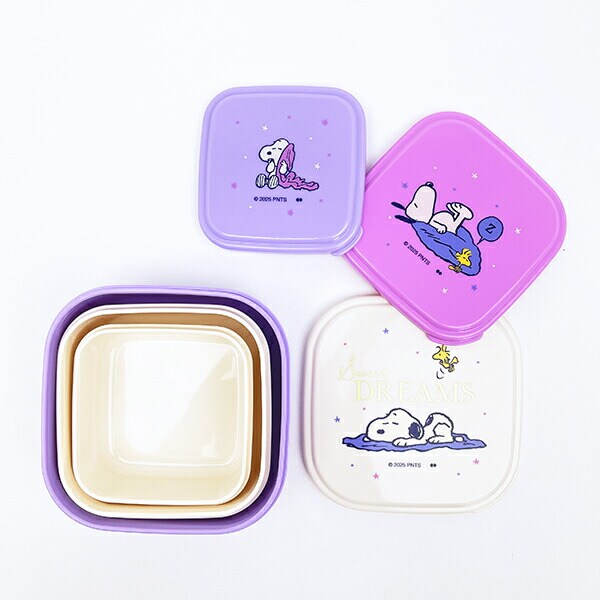 スヌーピー シールランチボックス3個セット 日本製 SNOOPY