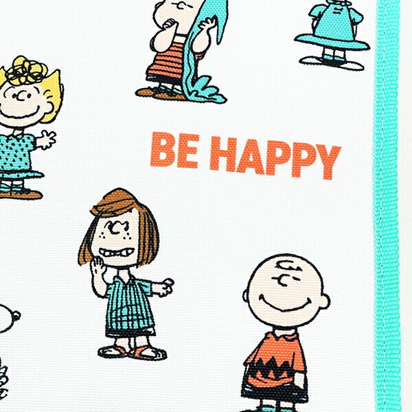 スヌーピー スクエアランチバッグ(M) BE HAPPY アイボリー SNOOPY