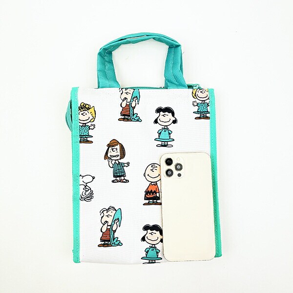 スヌーピー スクエアランチバッグ(M) BE HAPPY アイボリー SNOOPY