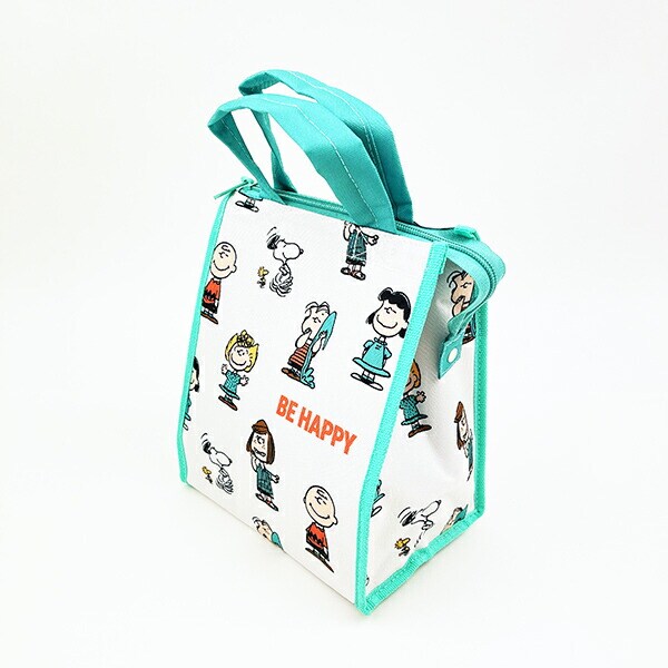 スヌーピー スクエアランチバッグ(M) BE HAPPY アイボリー SNOOPY