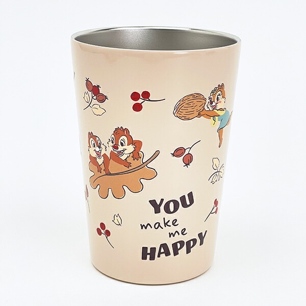 ディズニー チップとデール ステンレスタンブラー ベージュ ランチ コップ Disney