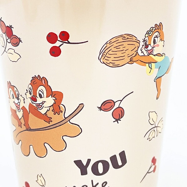 ディズニー チップとデール ステンレスタンブラー ベージュ ランチ コップ Disney