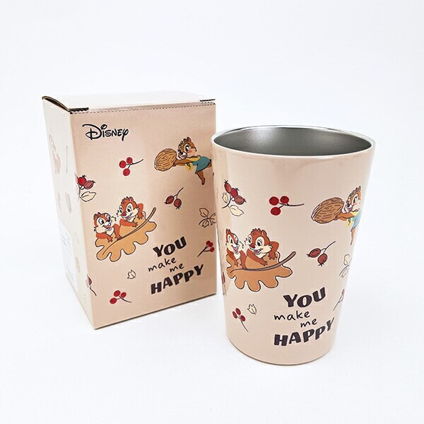 ディズニー チップとデール ステンレスタンブラー ベージュ ランチ コップ Disney