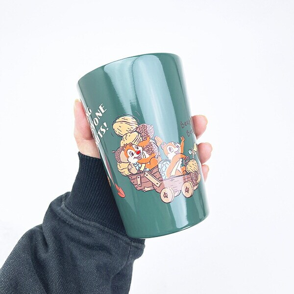 ディズニー チップとデール ステンレスタンブラー グリーン ランチ コップ Disney