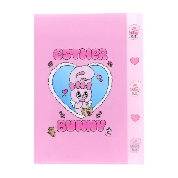 エスターバニー (Esther Bunny)  ダイカットクリアファイル5P ピンク 文具 日本製