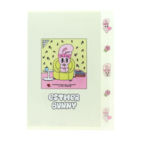 エスターバニー (Esther Bunny)  ダイカットクリアファイル5P クリーム 文具 日本製