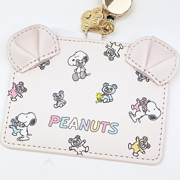 スヌーピー リール付きカードホルダー パスケース パステル SNOOPY