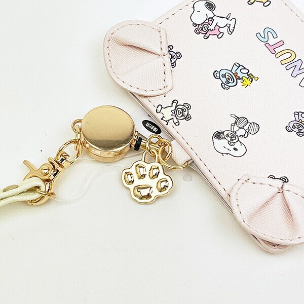 スヌーピー リール付きカードホルダー パスケース パステル SNOOPY