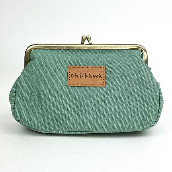 ちいかわ 畳刺繍がま口ポーチ (グリーン) 小物入れ