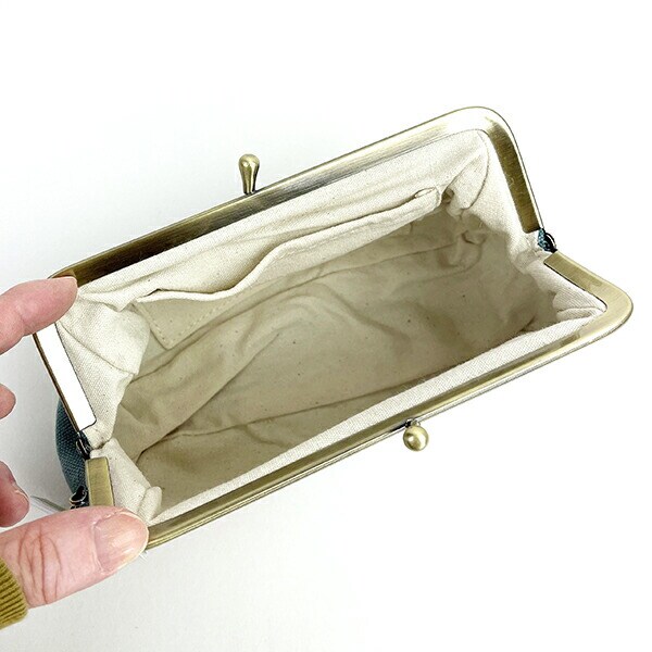 ちいかわ 畳刺繍がま口ポーチ (グリーン) 小物入れ