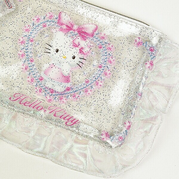 サンリオ ハローキティ バレエコア フリル付クリアポーチ Sanrio