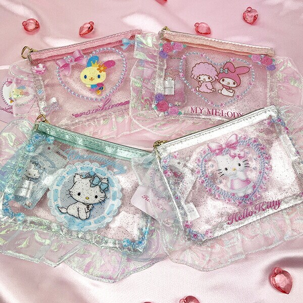 サンリオ ウサハナ バレエコア フリル付クリアポーチ Sanrio