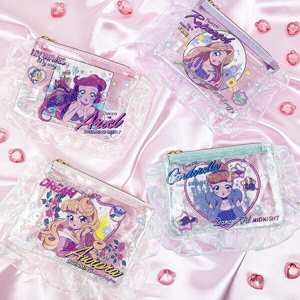 ディズニープリンセス アリエル バレエコア フリル付クリアポーチ Disney