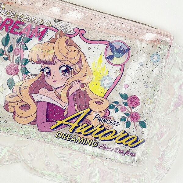 ディズニープリンセス オーロラ バレエコア フリル付クリアポーチ Disney