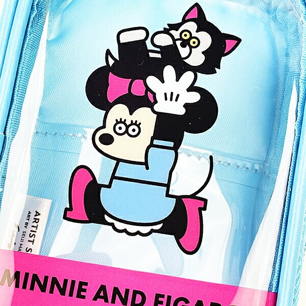 ディズニー キャリーポーチ ミニーマウス 小物入れ ブルー Disney