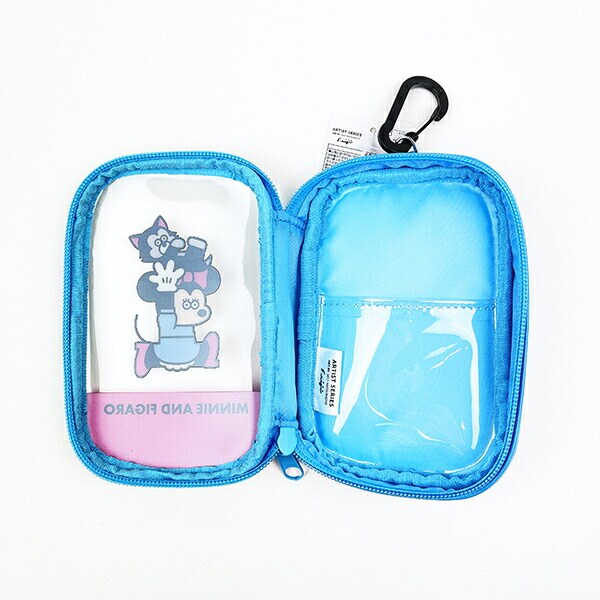 ディズニー キャリーポーチ ミニーマウス 小物入れ ブルー Disney