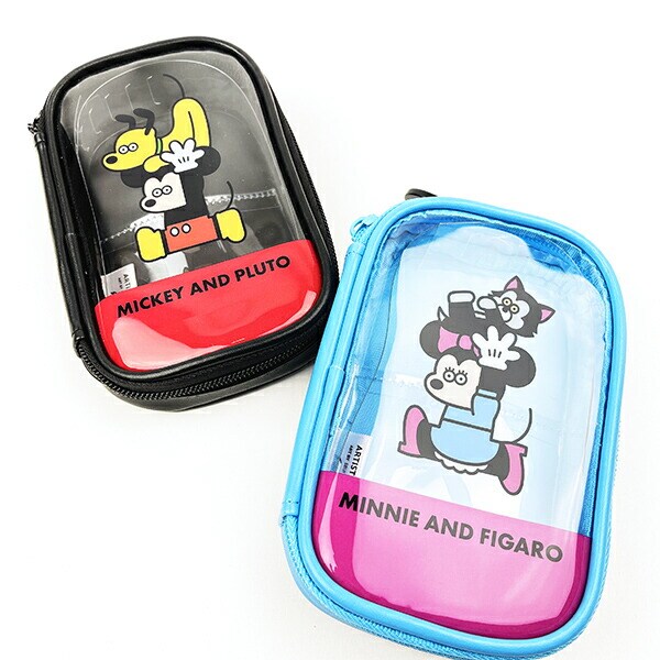 ディズニー キャリーポーチ ミニーマウス 小物入れ ブルー Disney