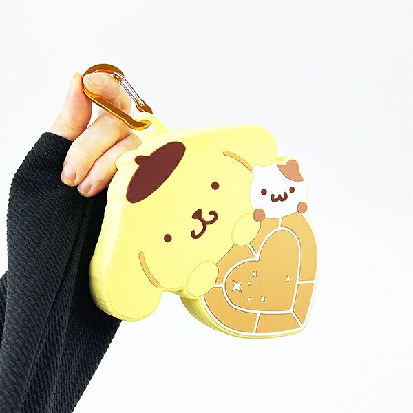 サンリオ ポムポムプリン＆マフィン はあとぎゅっ カラビナ付シリコンポーチ Sanrio